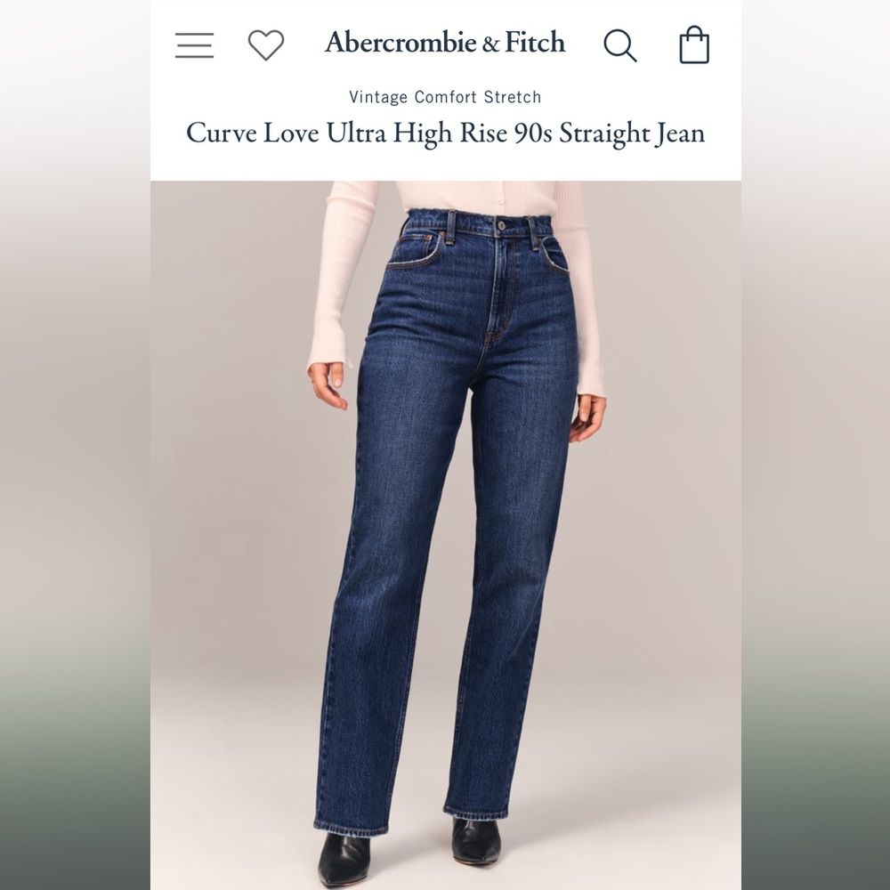 Abercrombie Ultra High Rise 90’s Straight (Curve Love)
